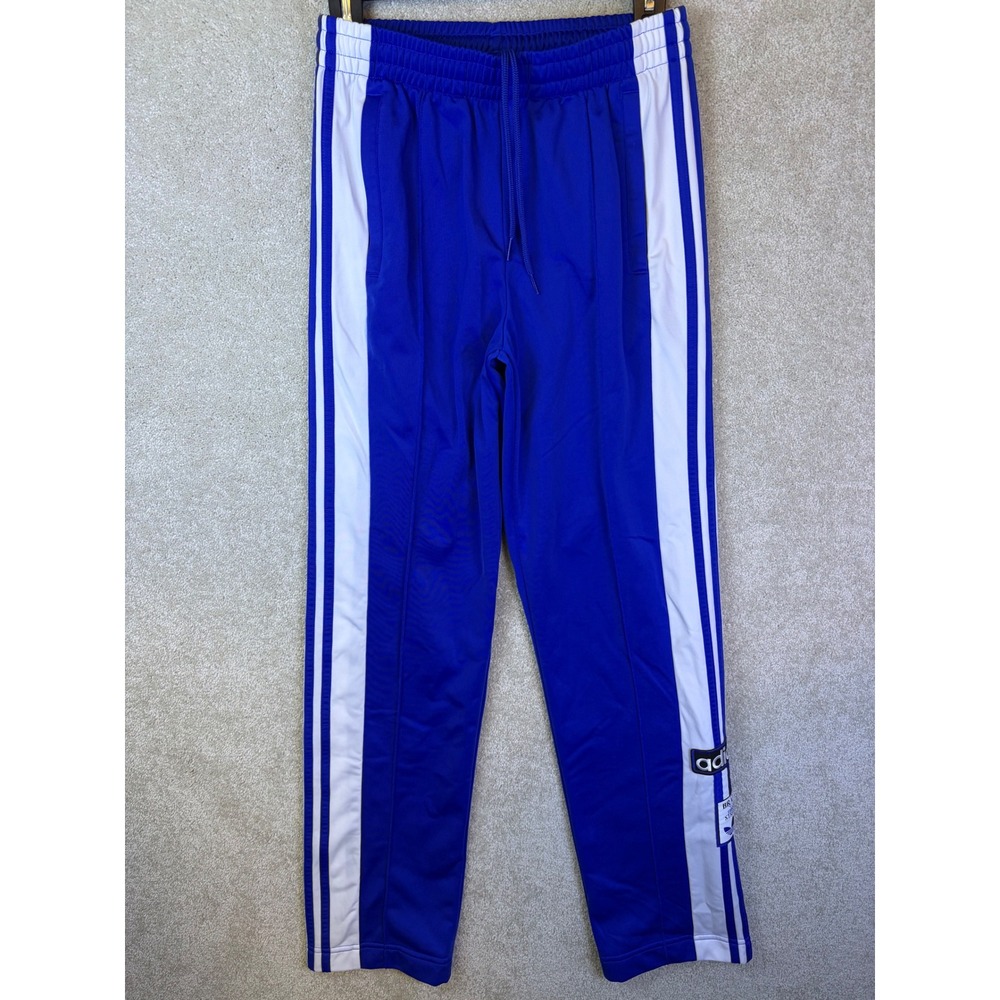 Adidas Track Pants Womens XS Blue Adibreak Snap Button Side Stripe Tracksuit